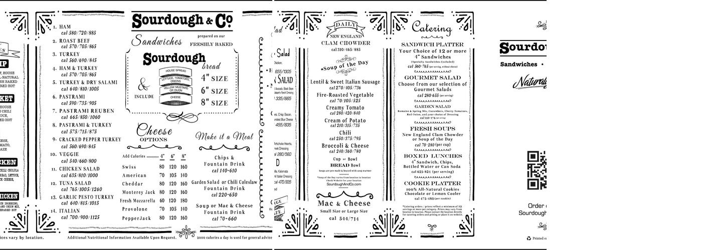Sourdough & Co. Menu
