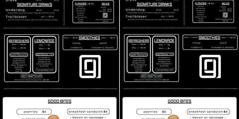 Good Roast Menu
