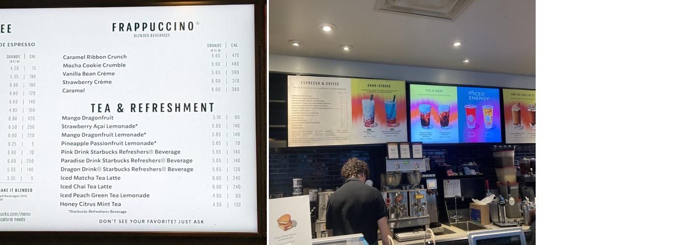 Starbucks Menu