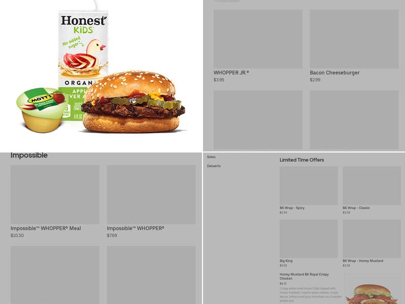 Burger King Menu