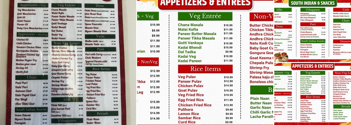 Spicy Bites Restaurant Menu