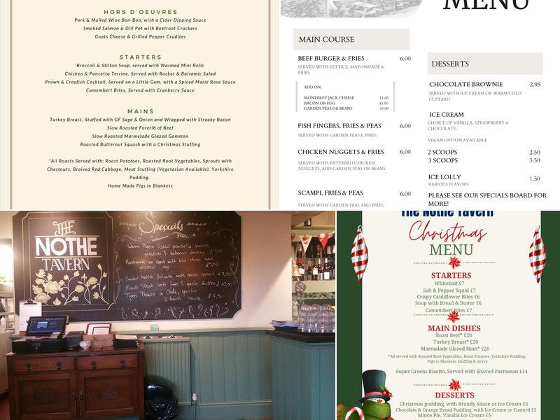 Nothe Tavern Menu