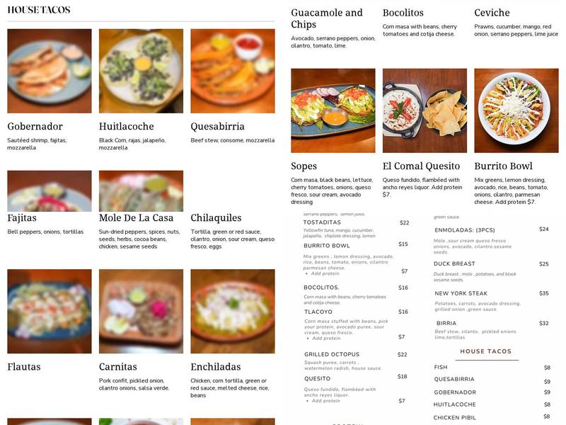 El Comal Menu