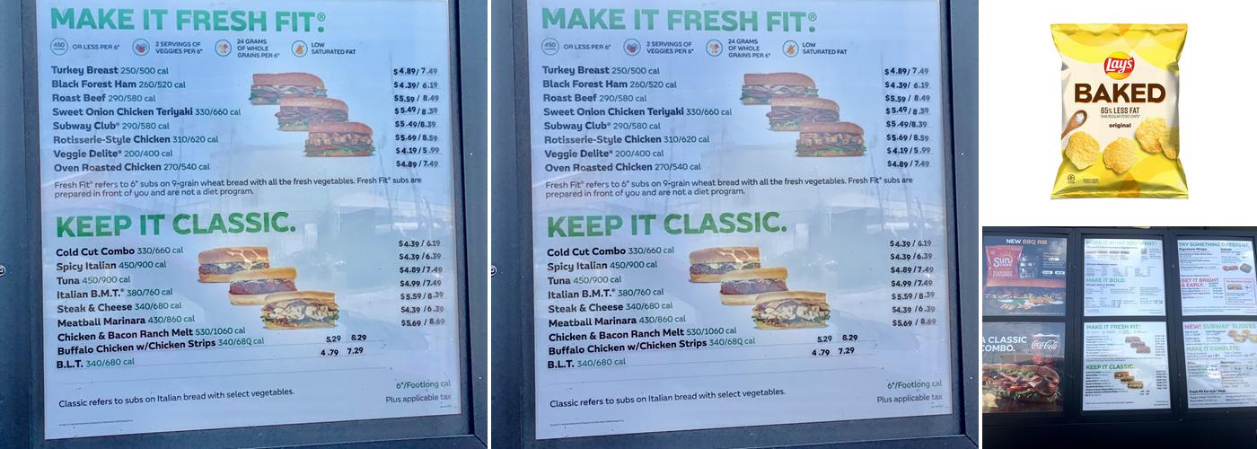 Subway Menu
