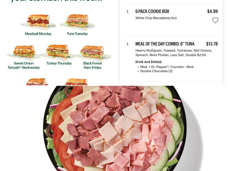 Subway Menu