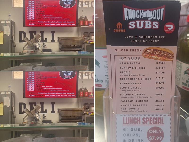 Knockout Subs Menu