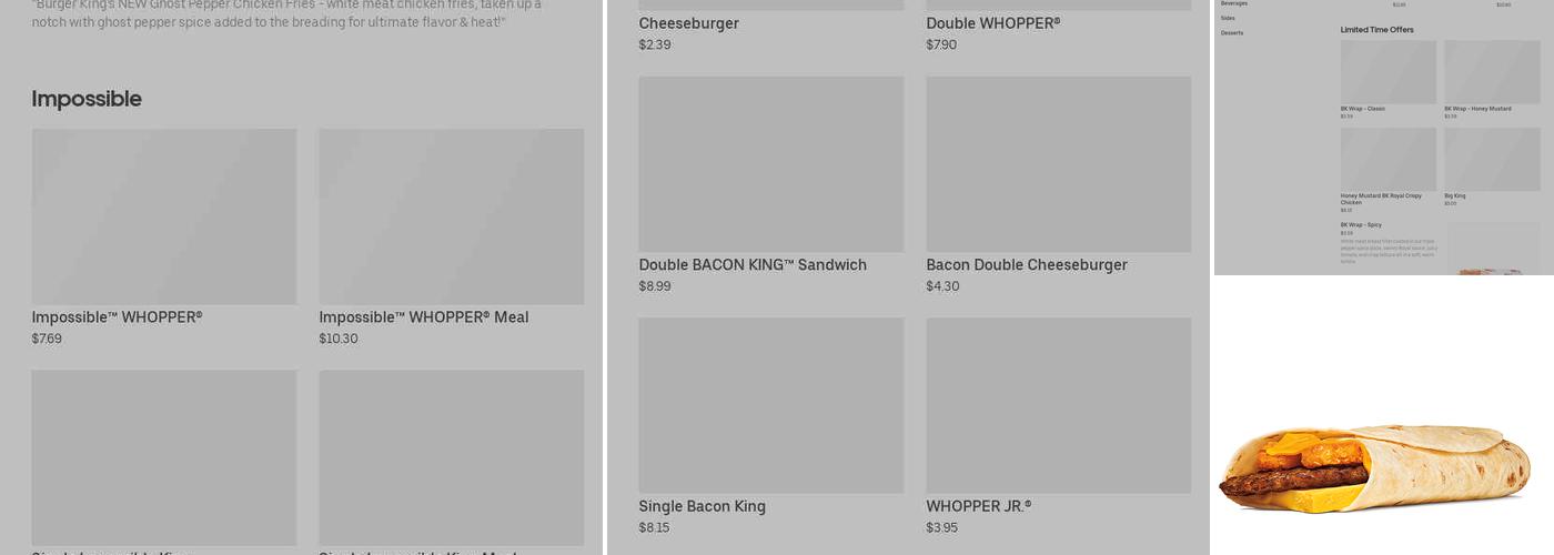 Burger King Menu