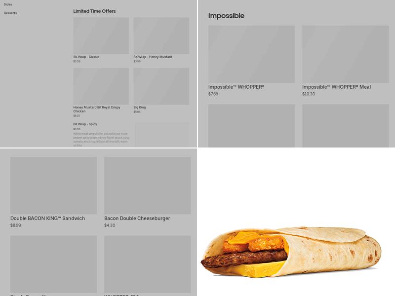 Burger King Menu