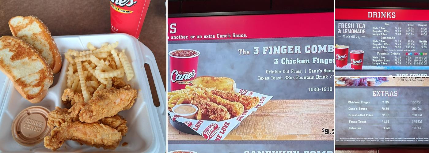 Raising Cane's Chicken Fingers Menu
