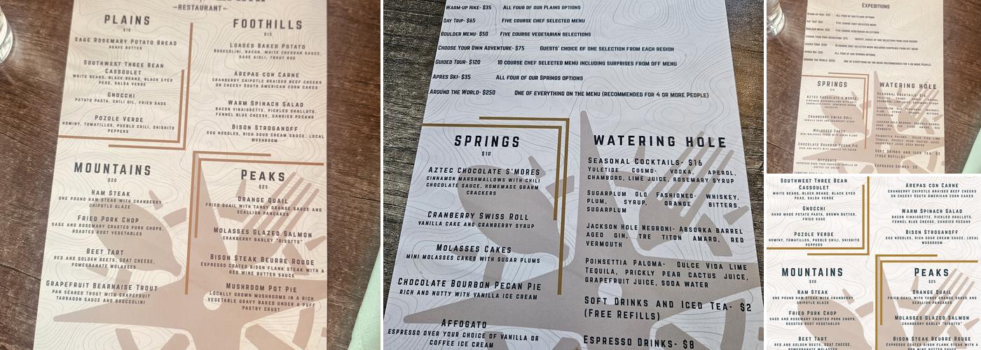 Base Camp Restaurant Menu