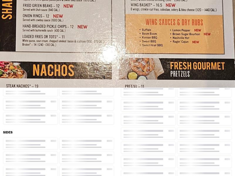 The Brass Tap Menu
