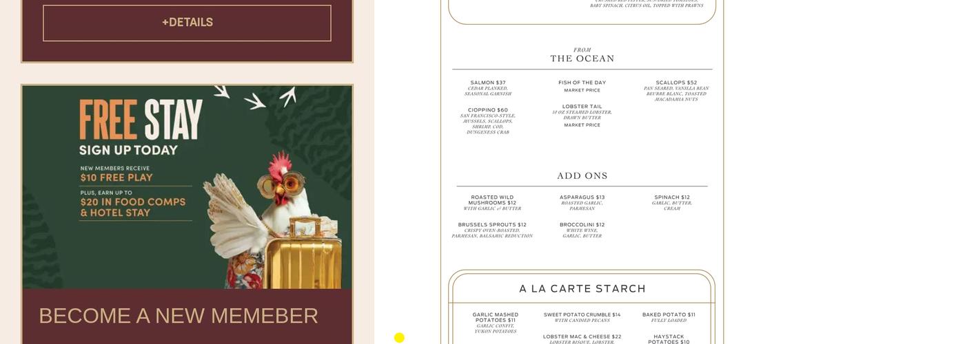 Perch Rooftop Dining Menu