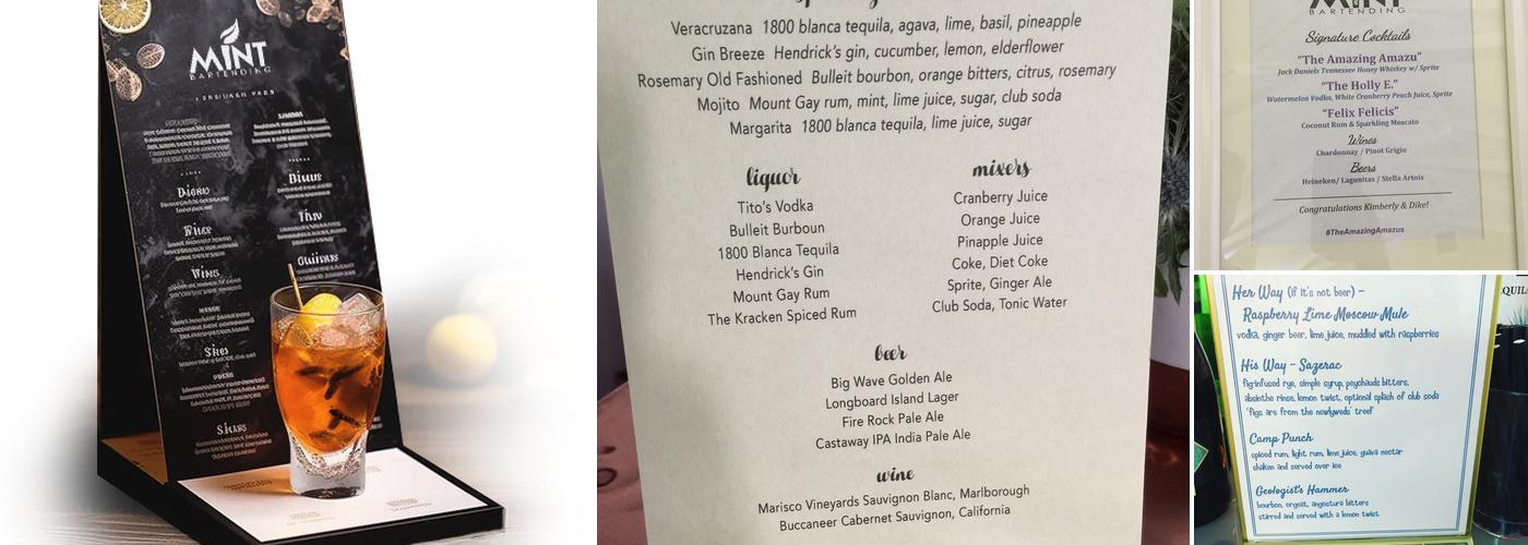 Mint Bartending Menu