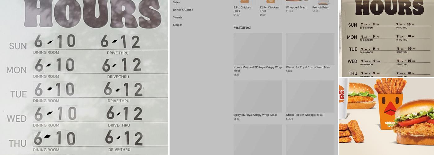 Burger King Menu