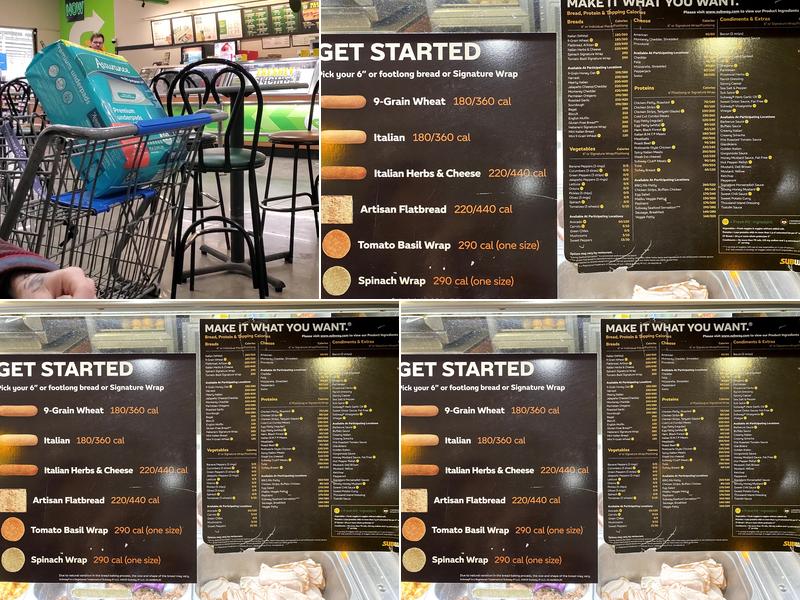 Subway Menu