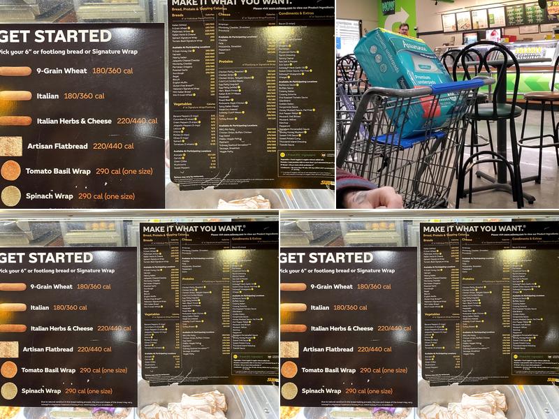 Subway Menu