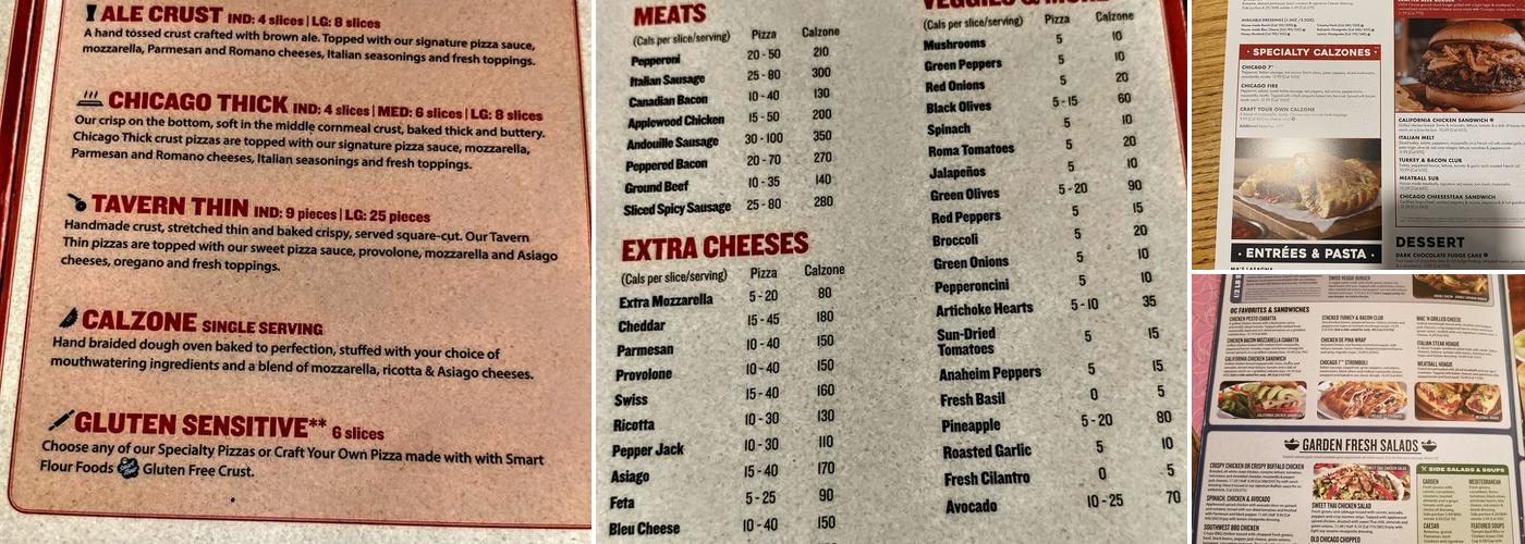 Old Chicago Pizza + Taproom Menu