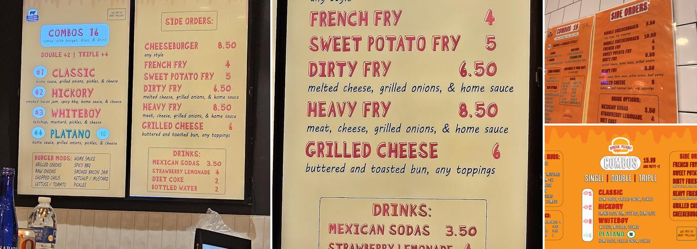 Spread, Please! Menu