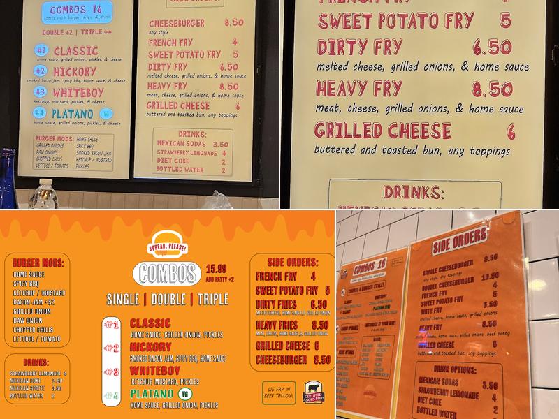 Spread, Please! Menu