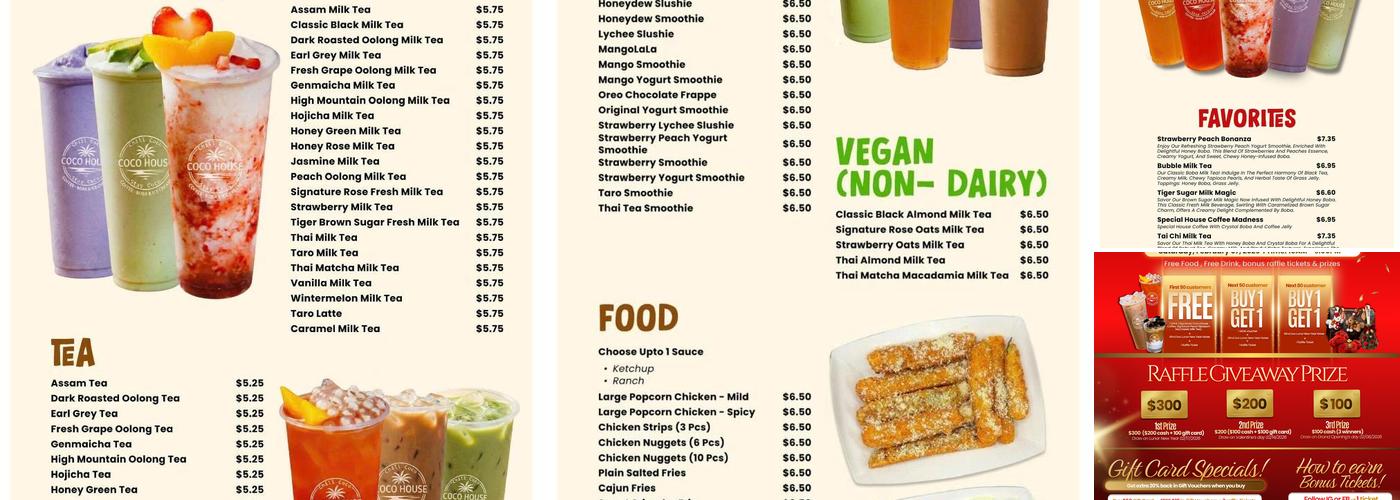 Coco House Menu