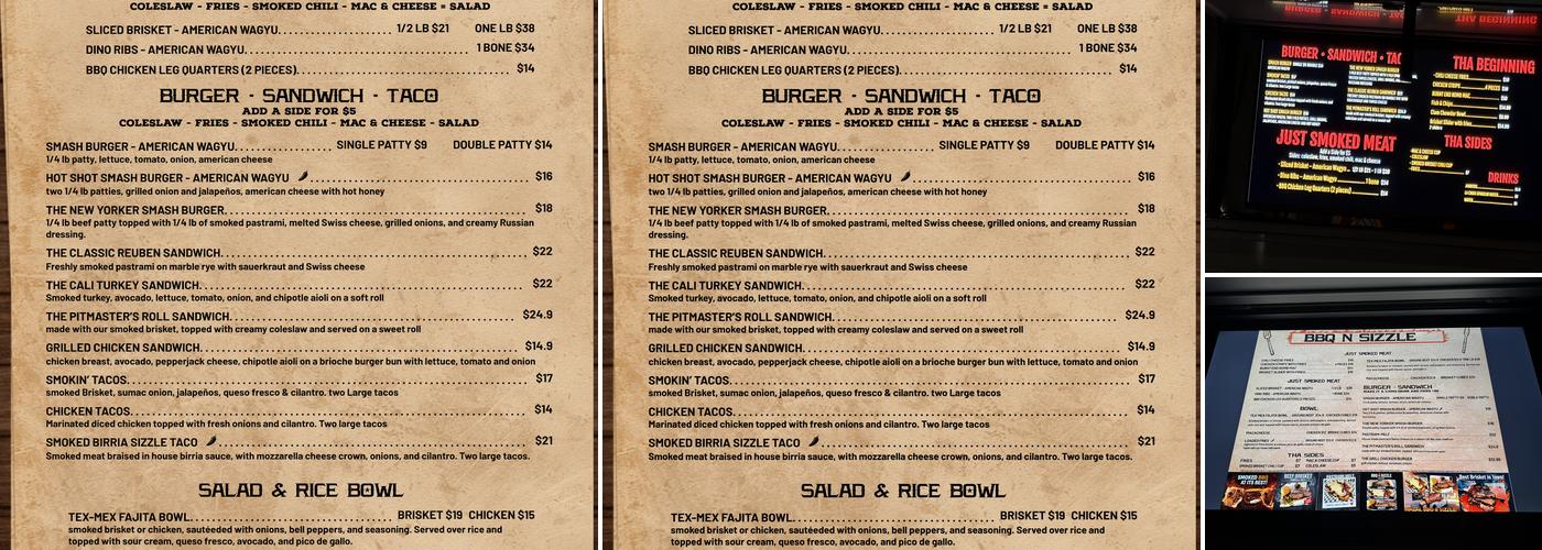 BBQ & Sizzle Menu