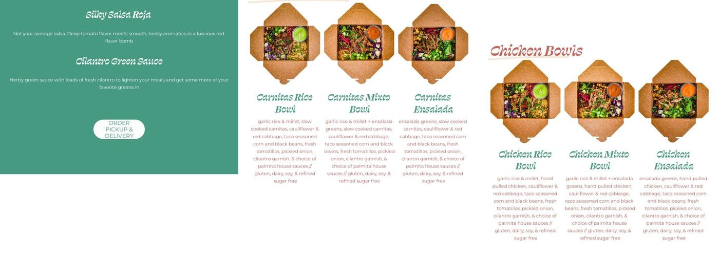 Palmita Menu