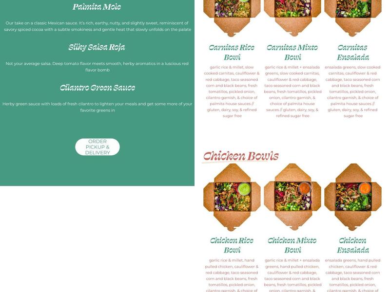 Palmita Menu