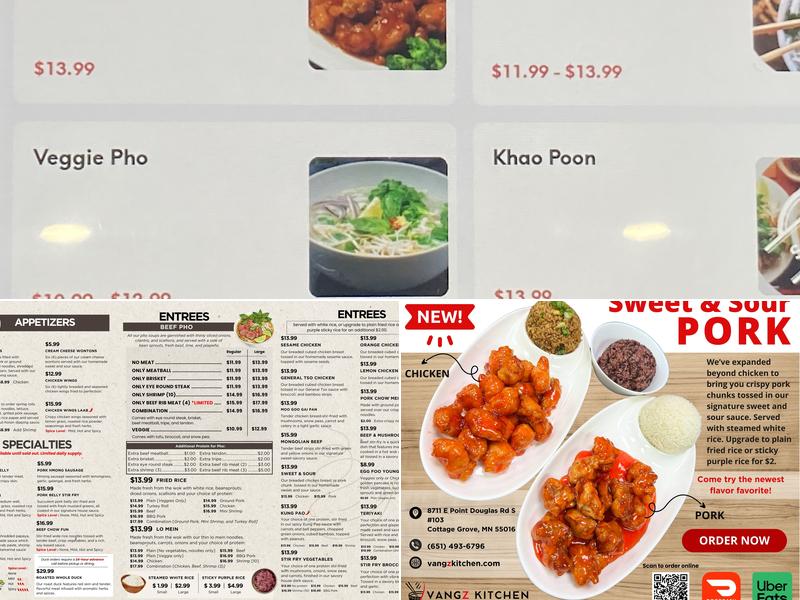 Vangz Kitchen Menu