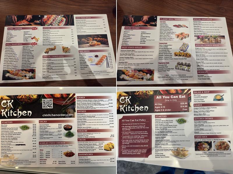 C K KITCHEN Menu