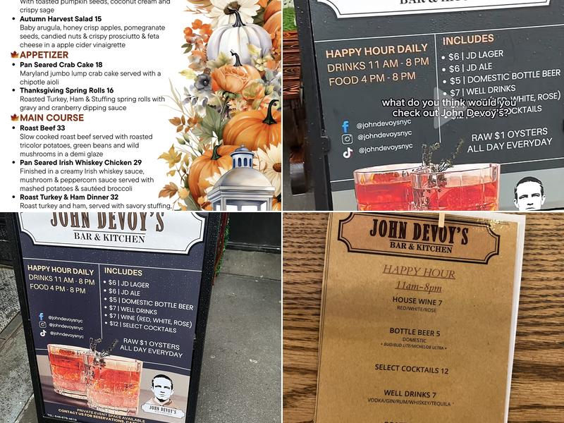 John Devoy’s Bar & Kitchen Menu