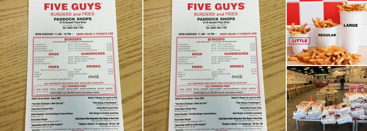 Five Guys Menu