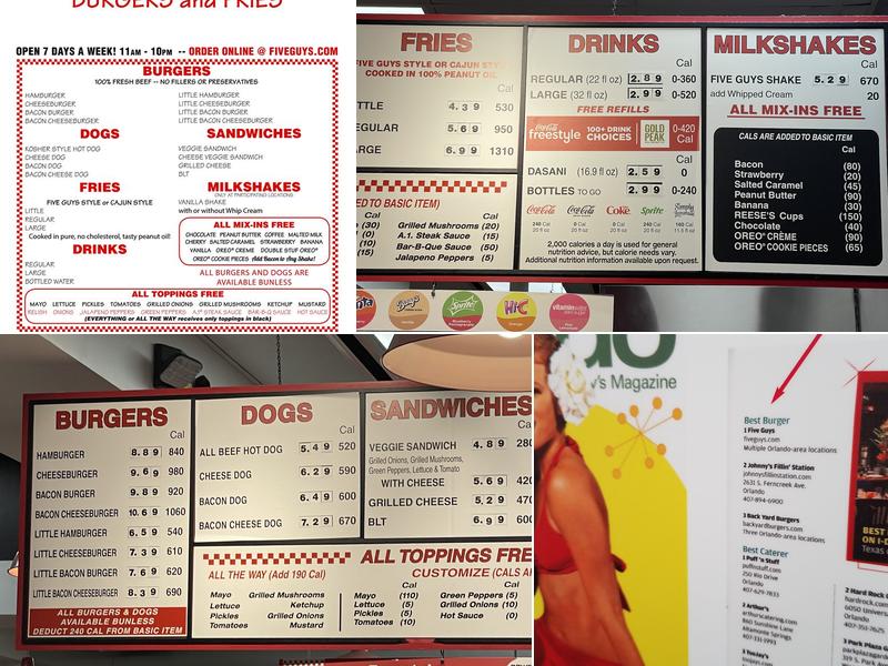 Five Guys Menu