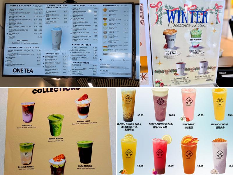 One Tea Menu
