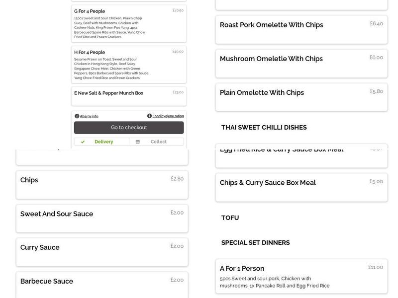 Chopsticks House Chinese Takeaway Menu