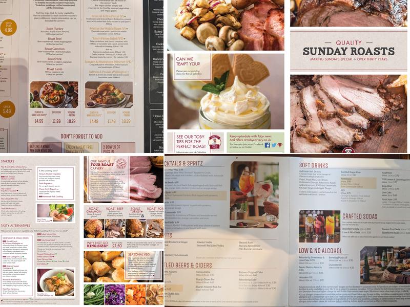 Toby Carvery Poole Menu
