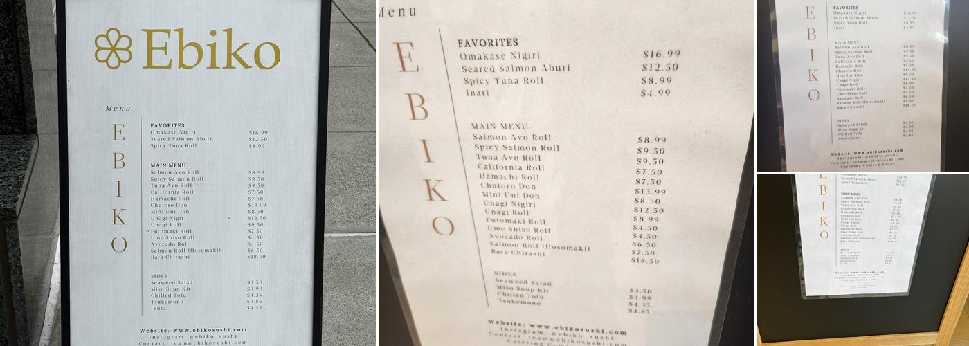 Ebiko Menu
