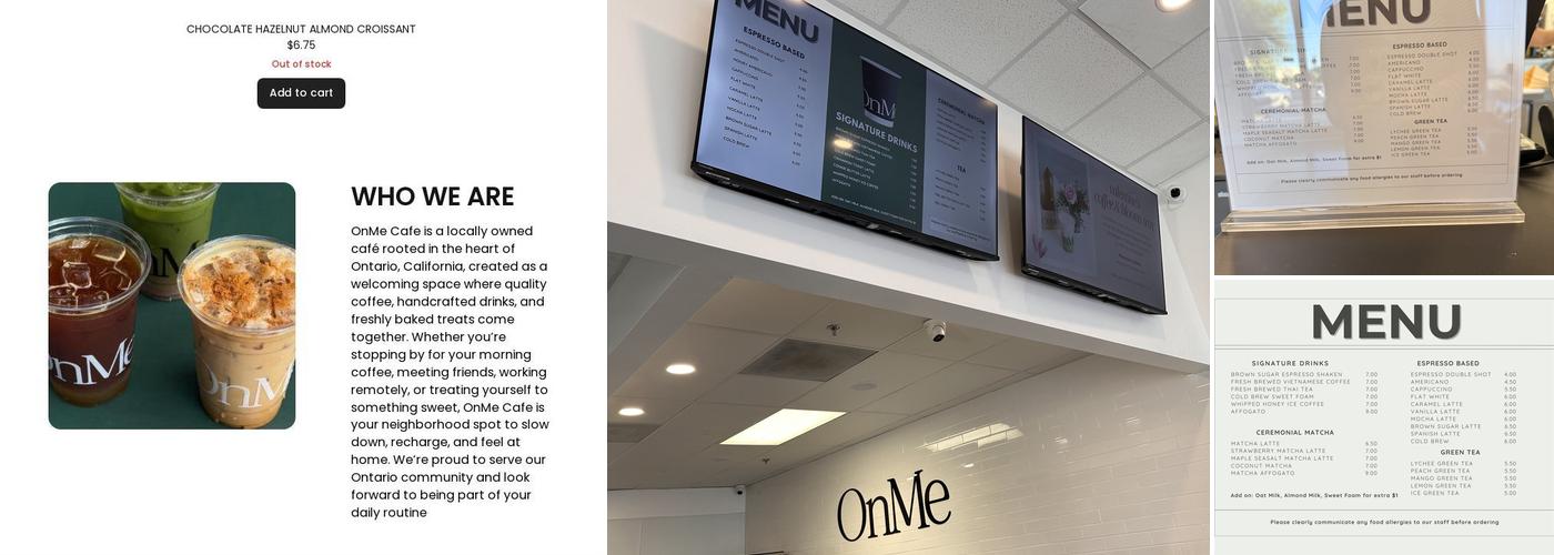 OnMe Cafe Menu