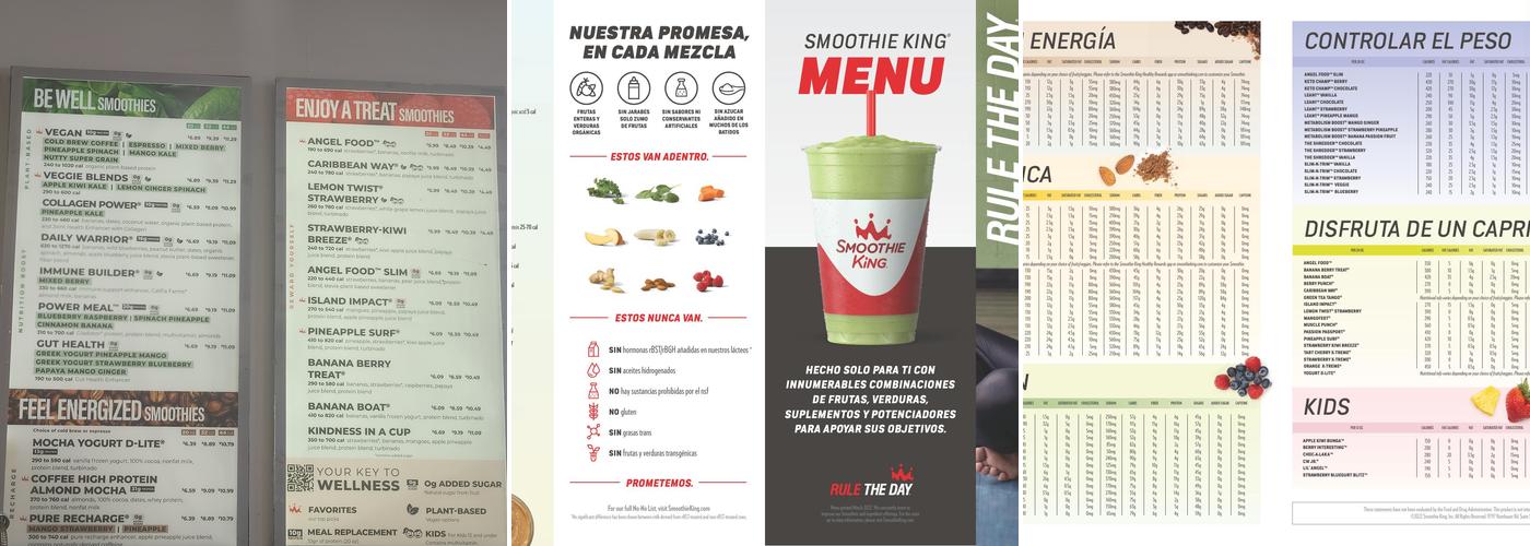 Smoothie King Menu