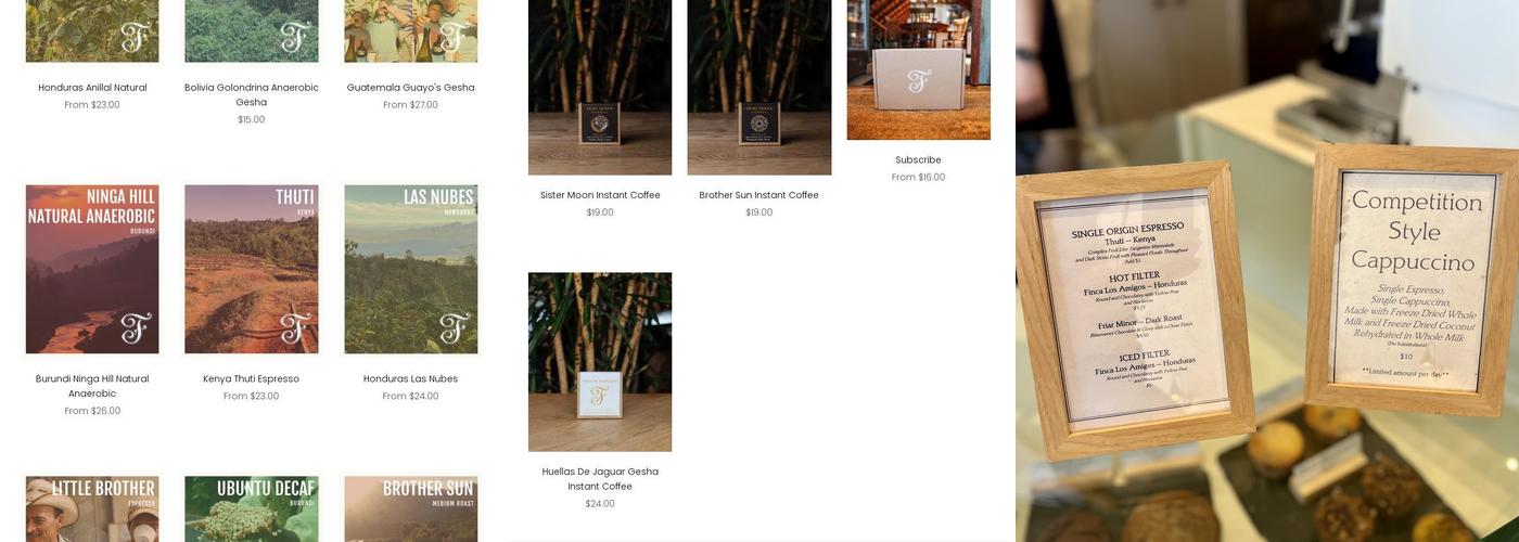 Saint Frank Coffee Menu