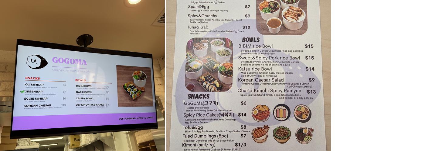GoGoMa Menu