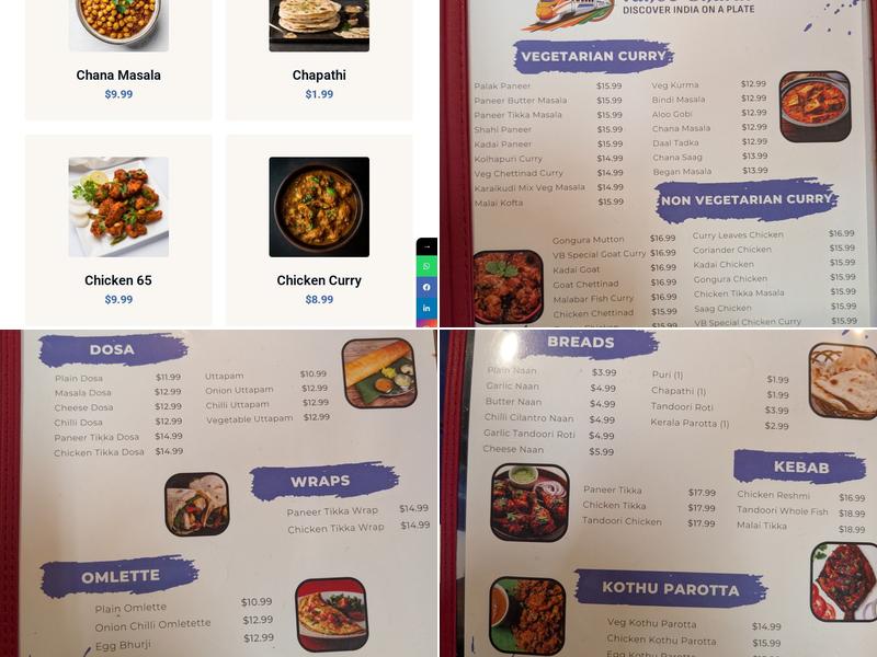 Vande Bharat Menu