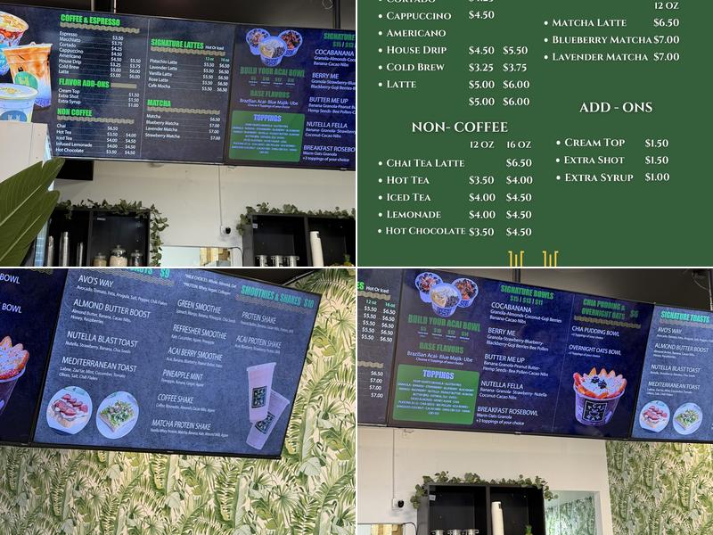 Hideout Coffee Menu