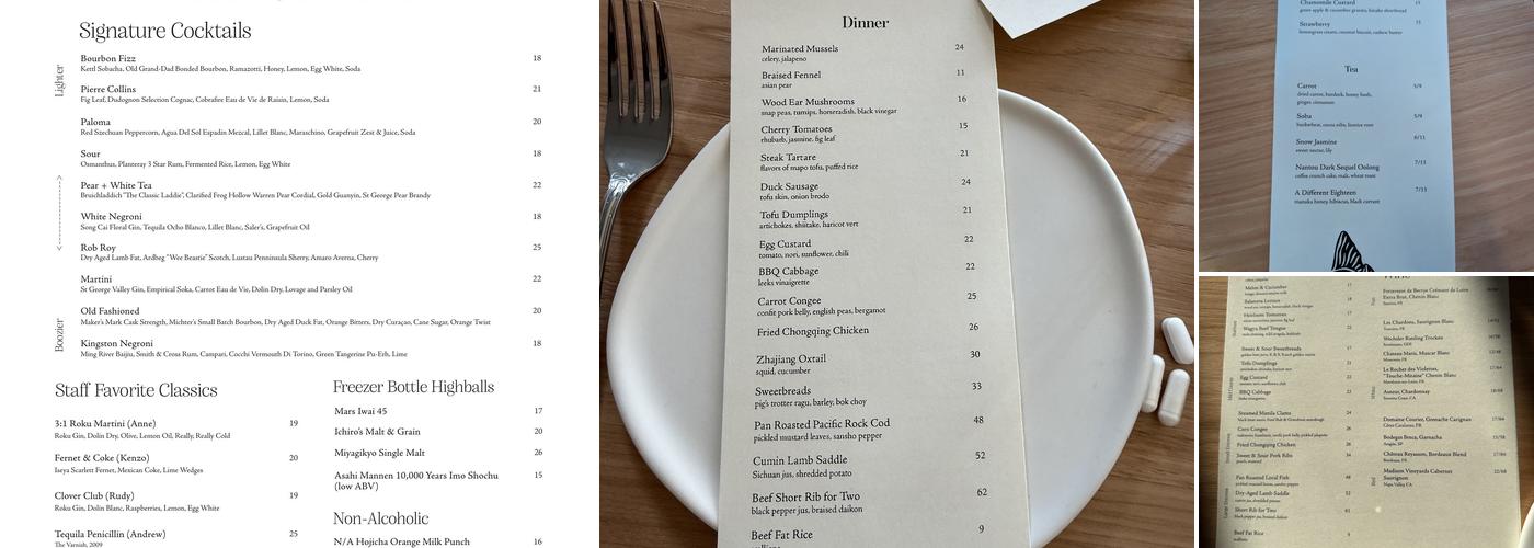 firstborn Menu