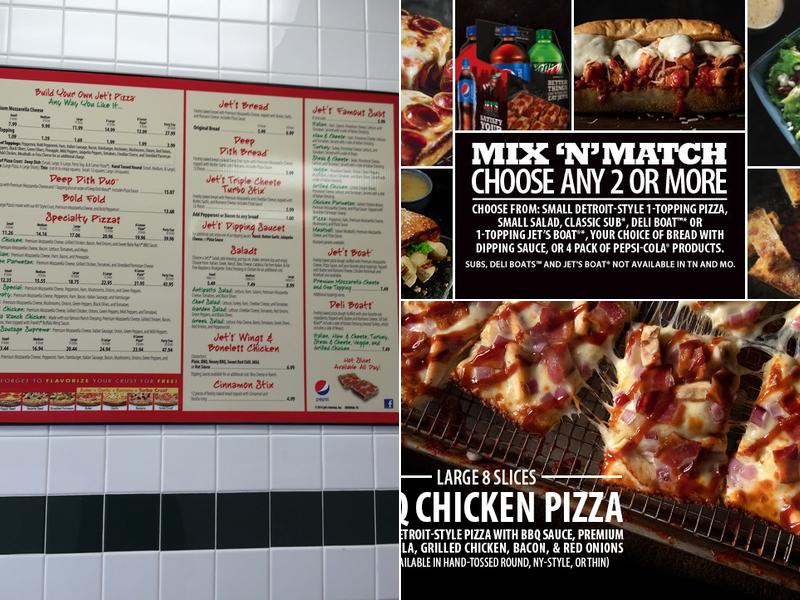 Jet's Pizza Menu