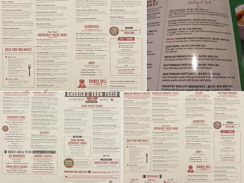 Bob Evans Menu