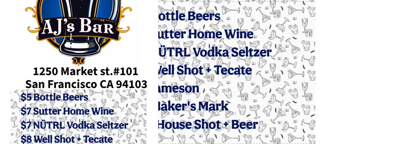 AJ's Bar Menu