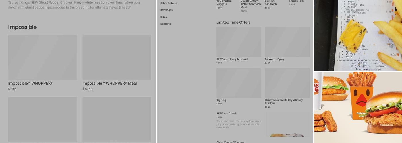 Burger King Menu