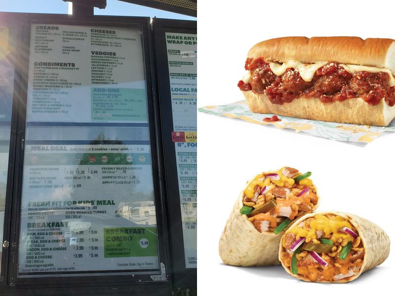 Subway Menu