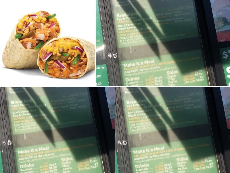 Subway Menu