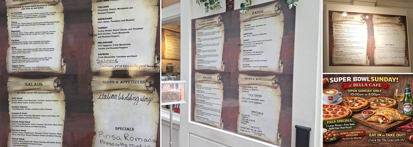 Bella Cafe Menu